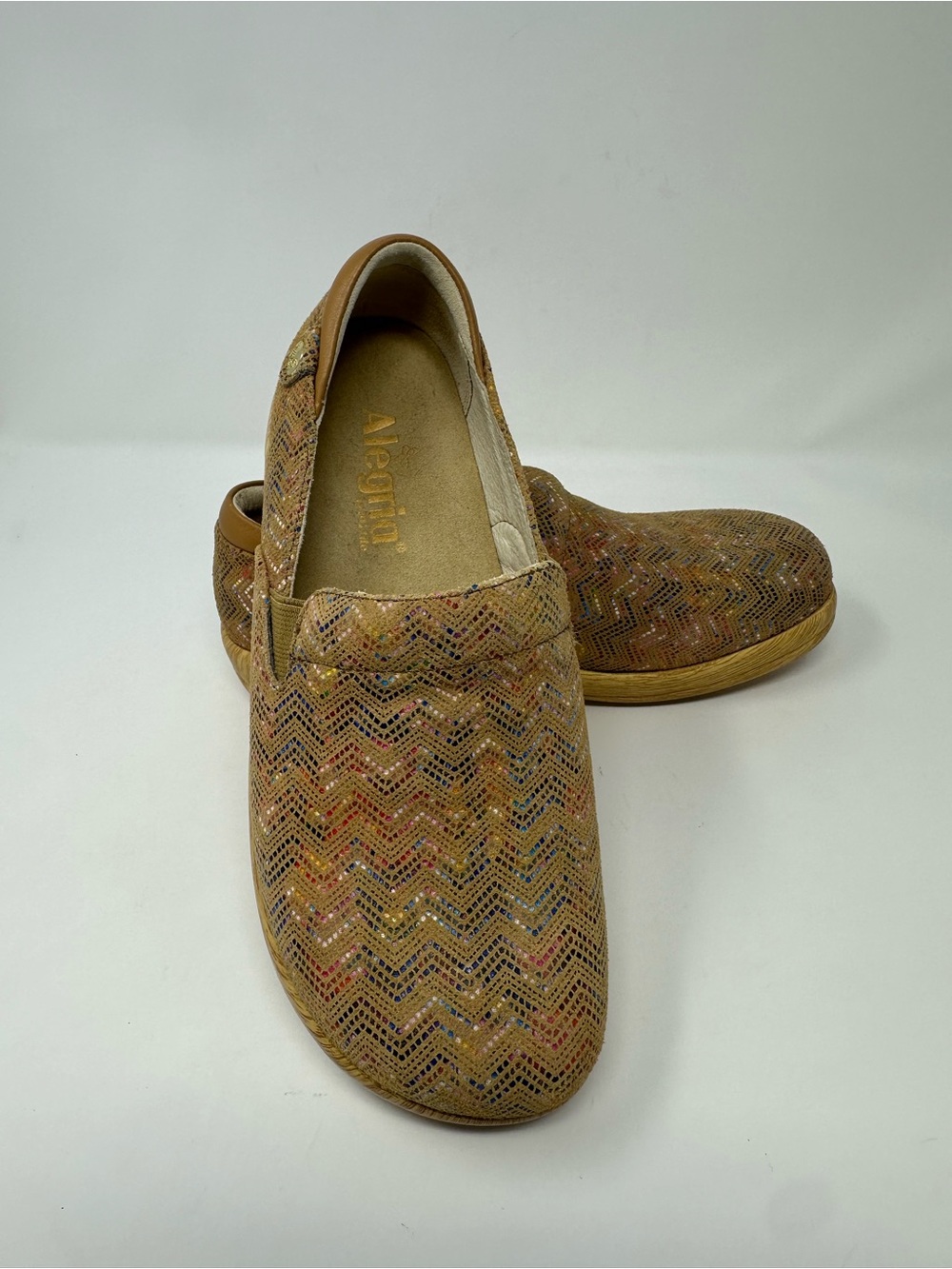Alegria "Keli" Ric Rack Tan Slip-On Professional Shoe Women’s US Size 6.5-7M